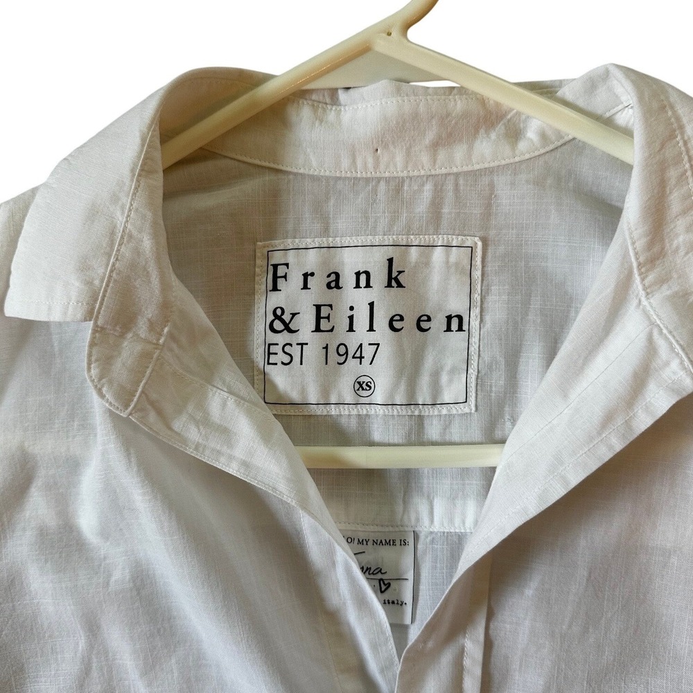Frank & Eileen White Cotton Fiona Sleeveless Button Up Shirt Women's XS - Picture 4 of 5